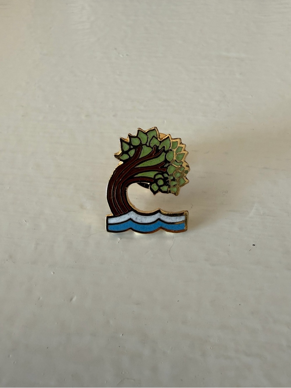 Vintage 1980’s Tree With Water Lapel Pin